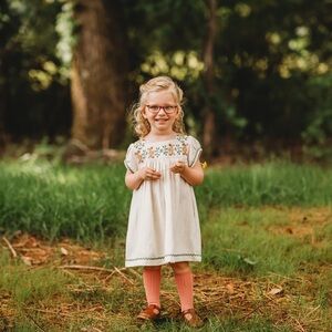 Multi Embroidered Muslin Linen Dress